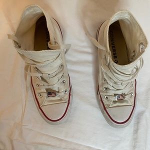 Converse White High Tops Size 6.5